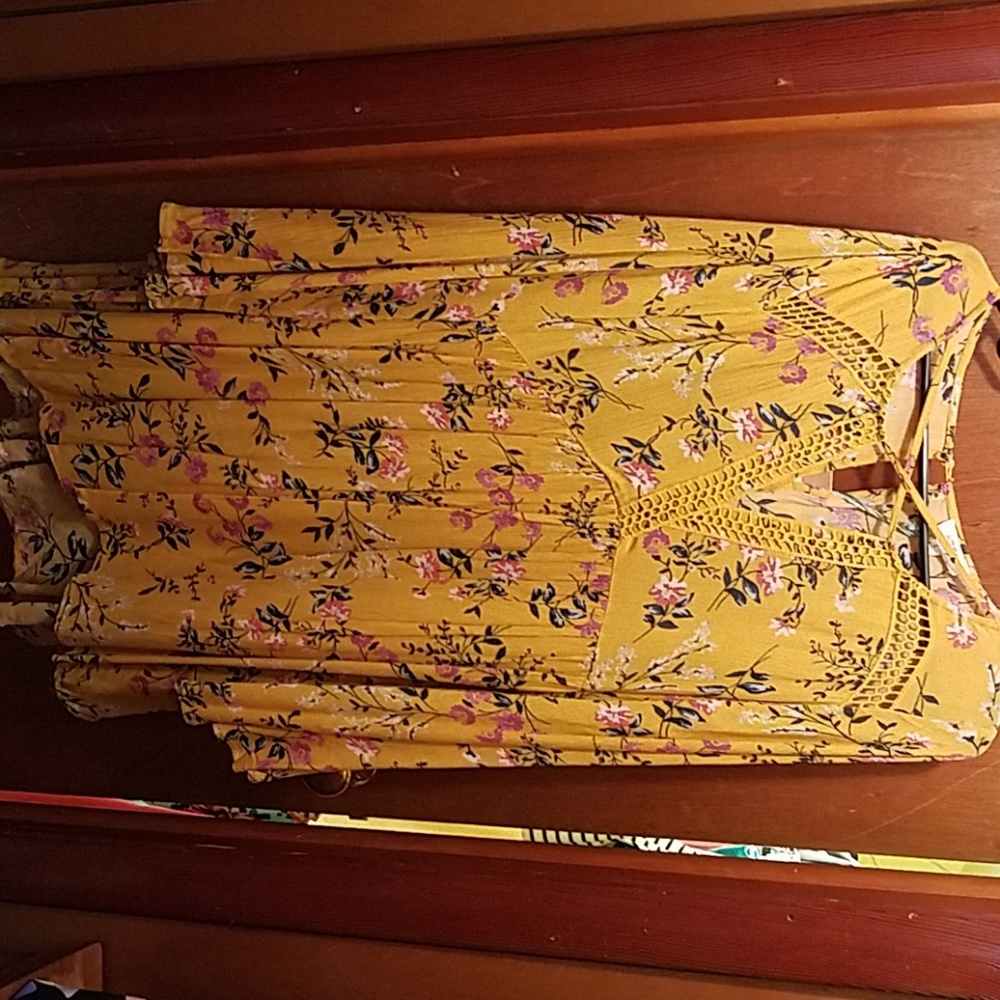Yellow floral tunic